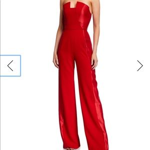 NWT Black Halo Lena Jumpsuit in Red